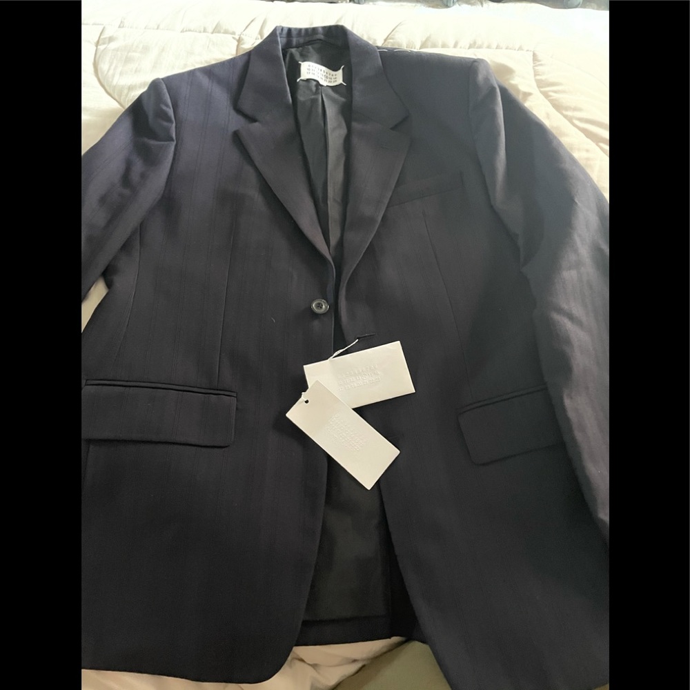 Maison Margiela Mens Pinstripe Wool Cotton Jacket - Picture 1 of 10